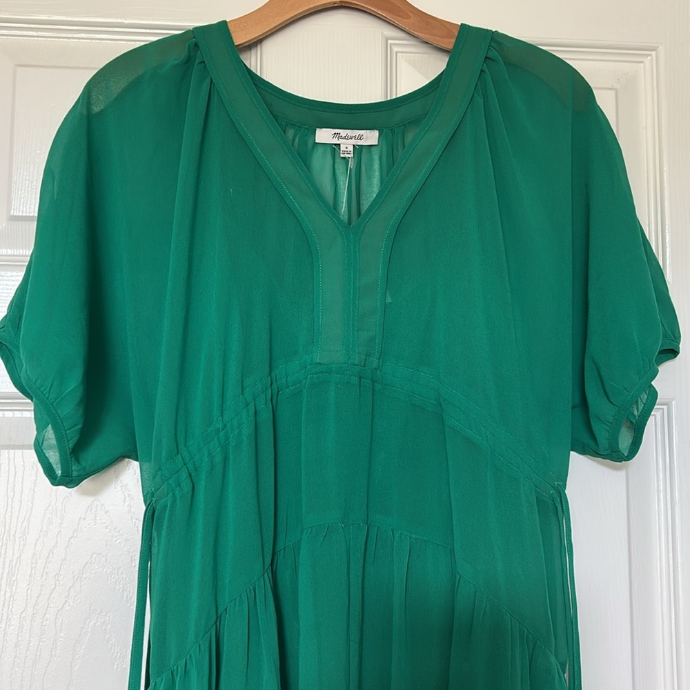 Madewell Vibrant Green Dress Small NWT - Picture 4 of 7